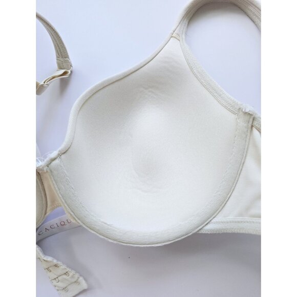 Cacique Cotton Blend Lightly Lined Underwire Beige Molded Bra 34DD - Picture 7 of 10